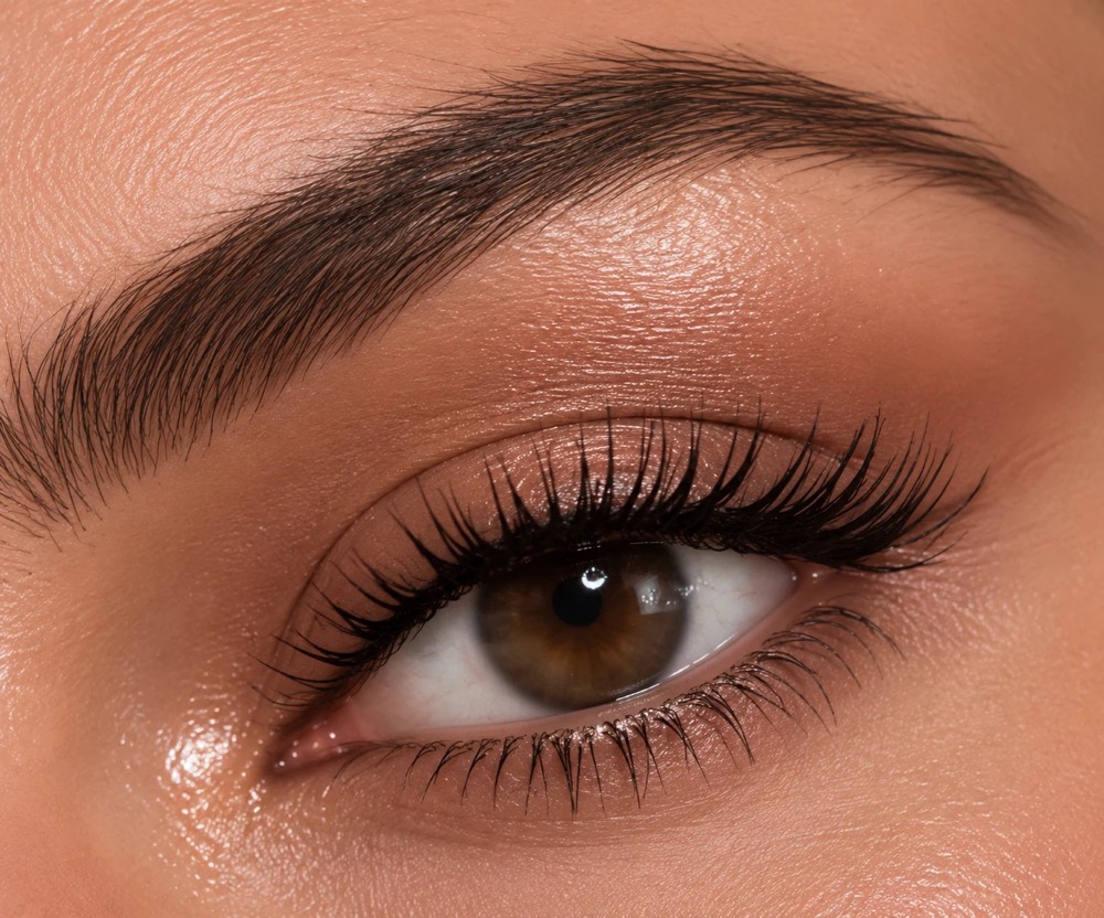 A close-up of a softly shaded eye look
